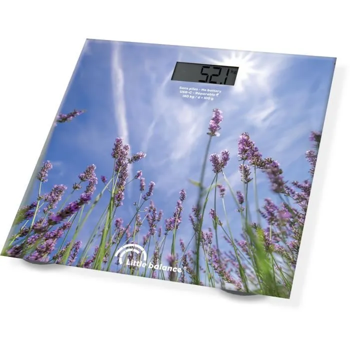 Little Balance LIT3760240788423 Báscula de Baño USB-C Color Lavanda Little Balance LIT3760240788423 Báscula de Baño USB-C Color Lavanda