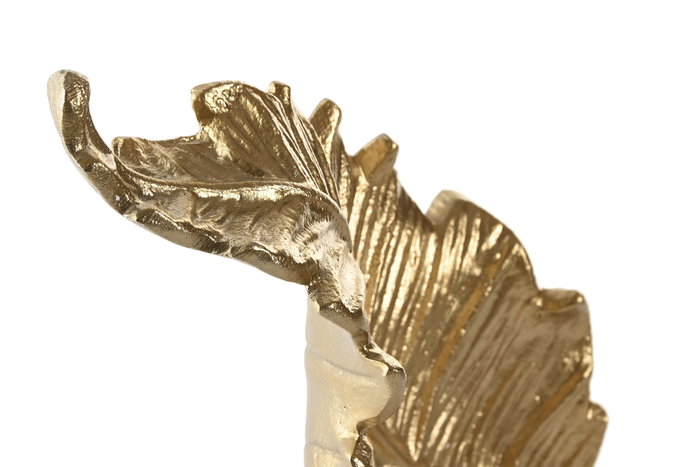DKD Home Decor Figura de Aluminio y Mármol Hoja Dorado y Blanco 20x7x22 cm