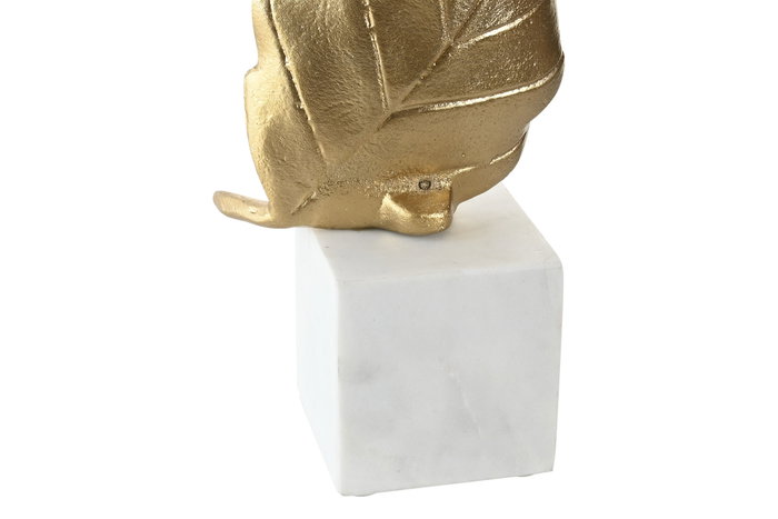 DKD Home Decor Figura de Aluminio y Mármol Hoja Dorado y Blanco 20x7x22 cm