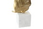 DKD Home Decor Figura de Aluminio y Mármol Hoja Dorado y Blanco 20x7x22 cm