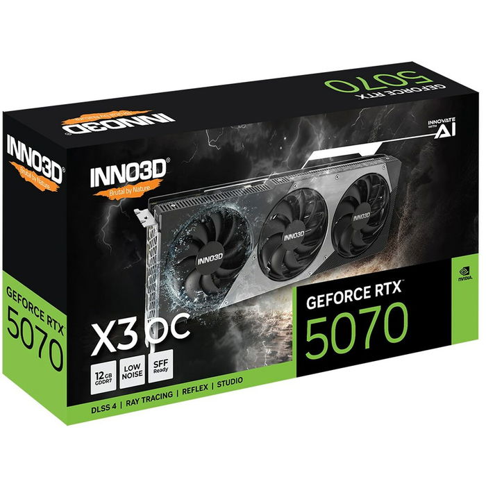Inno3D GeForce RTX 5070 X3 OC 12GB GDDR7 Tarjeta Gráfica - 3 Ventiladores