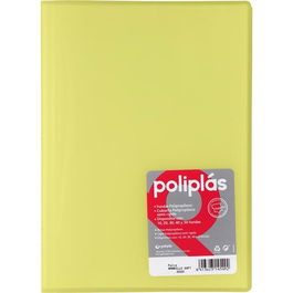 Grafoplás Carpeta Con Fundas Poliplás Soldadas Folio 10 Fundas PP Semirrígido Translúcido Amarillo Soft