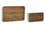DKD Home Decor Set de 2 Centros de Mesa de Mango Lacado Blanco