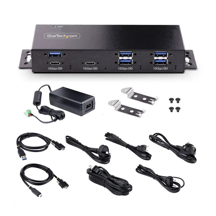 StarTech.com Hub USB Industrial HB31C5A2CME de 7 Puertos (5x USB-A y 2x USB-C) 10 Gbps Negro StarTech.com Hub USB Industrial HB31C5A2CME de 7 Puertos (5x USB-A y 2x USB-C) 10 Gbps Negro