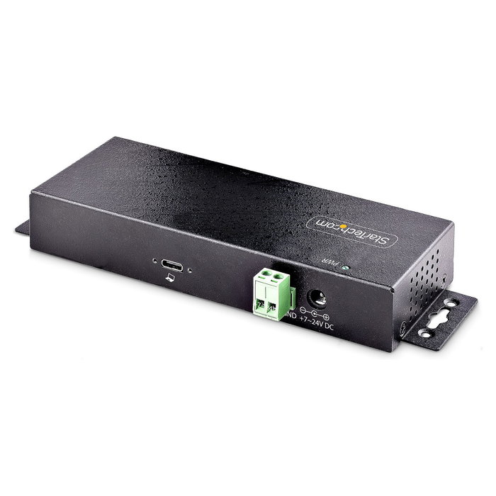 StarTech.com Hub Industrial USB 3.2 Gen 2 de 7 Puertos (5x USB-A + 2x USB-C) 10Gbps con Alimentacion y Montaje DIN | Negro