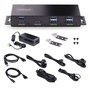 StarTech.com Hub Industrial USB 3.2 Gen 2 de 7 Puertos (5x USB-A + 2x USB-C) 10Gbps con Alimentacion y Montaje DIN | Negro