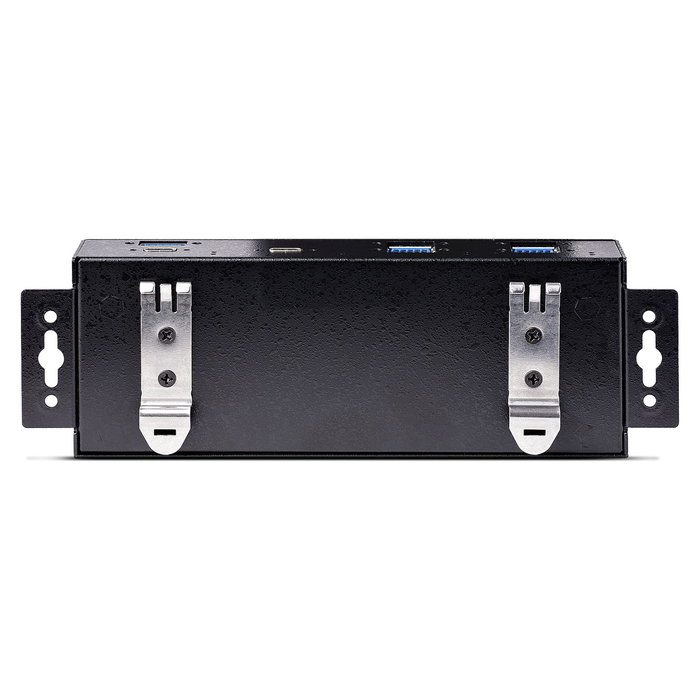 StarTech.com Hub Industrial USB 3.2 Gen 2 de 7 Puertos (5x USB-A + 2x USB-C) 10Gbps con Alimentacion y Montaje DIN | Negro