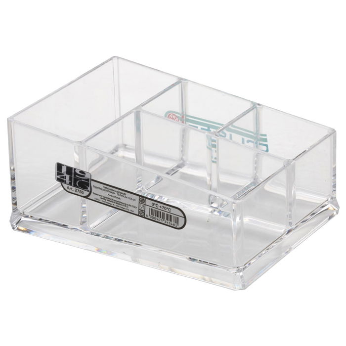 1946 Azucarero Té Sobres 4 Departamentos Acrílico Libre de BPA 19.5x14.5 cm h.8.5 cm