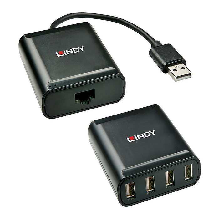 Lindy Extensor USB 2.0 Cat.6 de 4 Puertos hasta 60m Negro Lindy Extensor USB 2.0 Cat.6 de 4 Puertos hasta 60m Negro