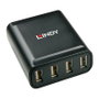 Lindy Extensor USB 2.0 Cat.6 de 4 Puertos hasta 60m Negro