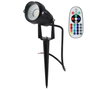 Foco LED con Pincho Jardín 5W RGBW Negro con Mando a Distancia