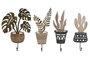 DKD Home Decor Perchero Pared Boho Natural Metal Mdf 4 x 30 x 16 cm (4 Unidades)