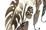 DKD Home Decor Perchero Pared Boho Natural Metal Mdf 4 x 30 x 16 cm (4 Unidades)