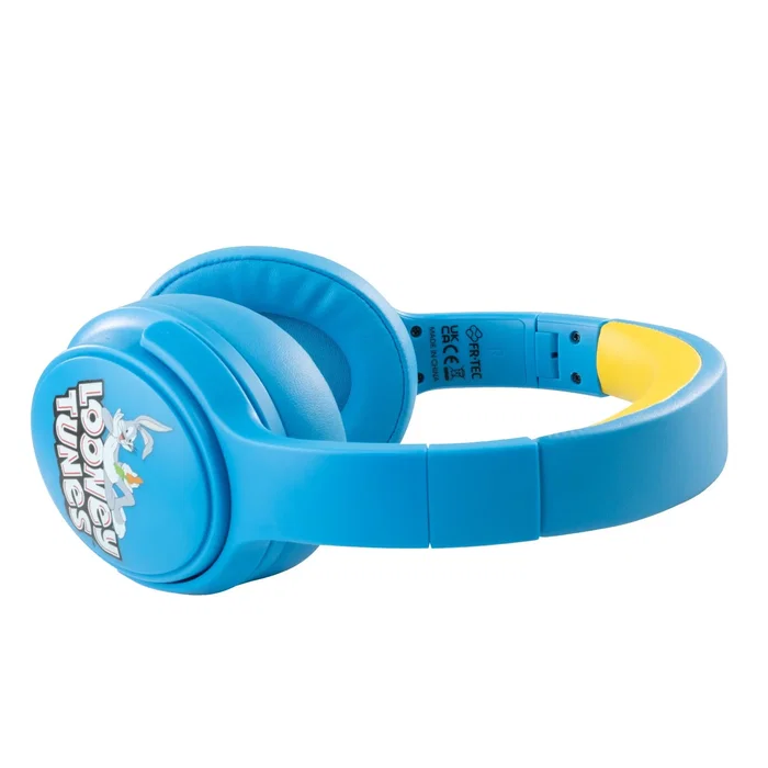 Blade Gaming LT2001 Auriculares Gaming para Niños Bluetooth y Cable con Limitación de 85dB, Micrófono Integrado y Diadema Ajustable con Diseño Looney Tunes (Azul)