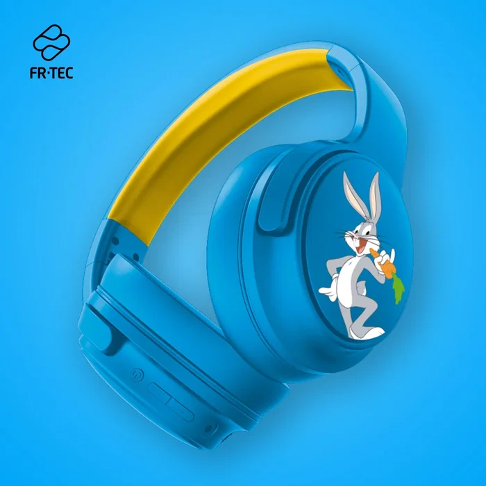 Blade Gaming LT2001 Auriculares Gaming para Niños Bluetooth y Cable con Limitación de 85dB, Micrófono Integrado y Diadema Ajustable con Diseño Looney Tunes (Azul)