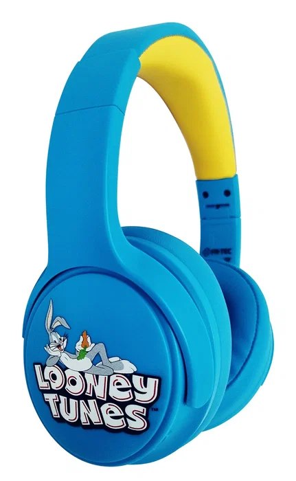 Blade Gaming LT2001 Auriculares Gaming para Niños Bluetooth y Cable con Limitación de 85dB, Micrófono Integrado y Diadema Ajustable con Diseño Looney Tunes (Azul)