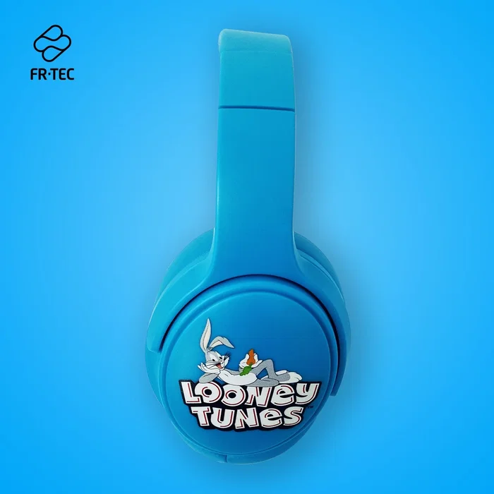 Blade Gaming LT2001 Auriculares Gaming para Niños Bluetooth y Cable con Limitación de 85dB, Micrófono Integrado y Diadema Ajustable con Diseño Looney Tunes (Azul)
