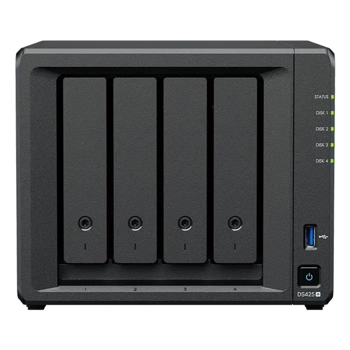 Synology DS425+ Servidor NAS de 4 bahías con 2 GB de RAM DDR4 y procesador Intel Celeron J4125