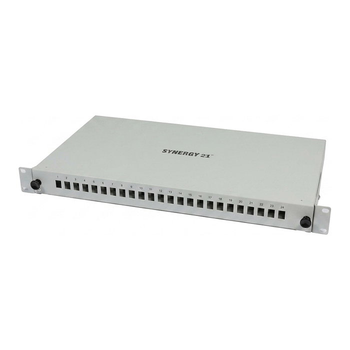 Synergy21 Panel de parcheo para 24xLC-Duplex, 19/1HE, sin acopladores LC, Gris claro Synergy21 Panel de parcheo para 24xLC-Duplex, 19/1HE, sin acopladores LC, Gris claro