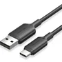 Vention CTQBF Cable USB 2.0 Tipo-C Macho a USB-A Macho, Hasta 60W, 480 Mbps, 1 Metro, PVC, Negro