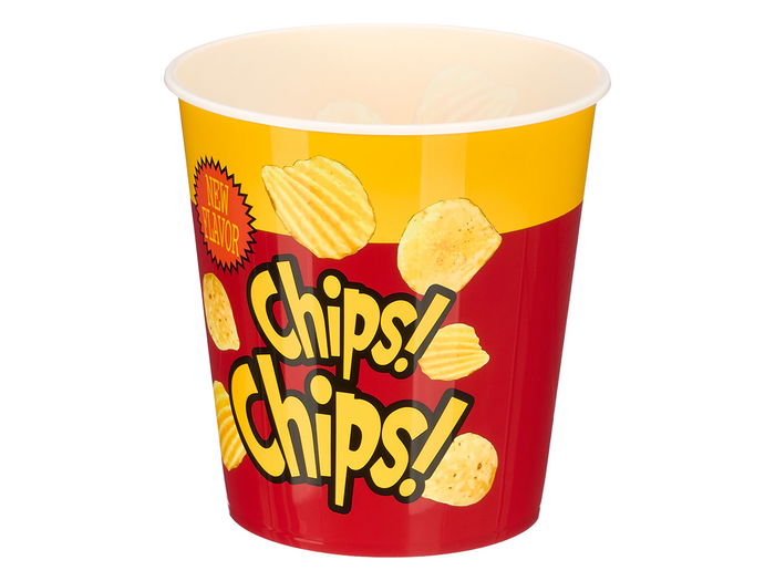 Leknes Cubo Chips 4L 20x20x20 cm Amarillo/Rojo Plástico (Set de 24)