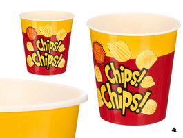 Leknes Cubo Chips 4L 20x20x20 cm Amarillo/Rojo Plástico (Set de 24)