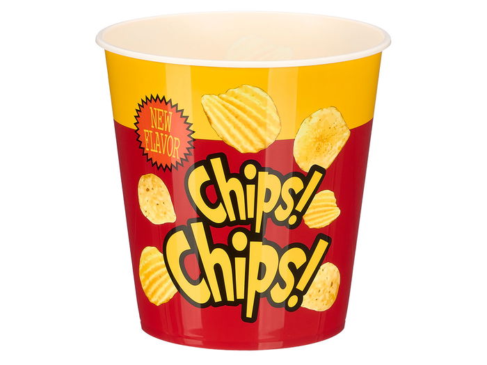 Leknes Cubo Chips 4L 20x20x20 cm Amarillo/Rojo Plástico (Set de 24)