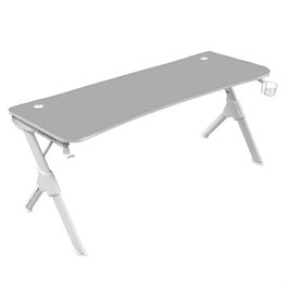 Mars Gaming MG DXL Mesa de Escritorio Gaming XL, Blanco, Superficie Fibra de Carbono, 160 x 60 x 75 cm, Soporta hasta 100 kg