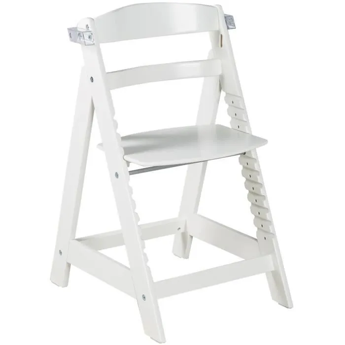 Roba ROB4005317310749 Trona SIT UP CLICK & FUN Madera Blanca con Bandeja Comida Extraíble y Altura Regulable hasta 70 kg