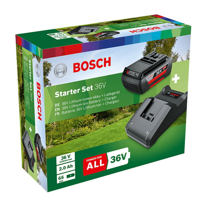 Bosch F016800609 Set Cargador y Batería de Ion-Litio 36V 2Ah Recargable con Indicador LED
