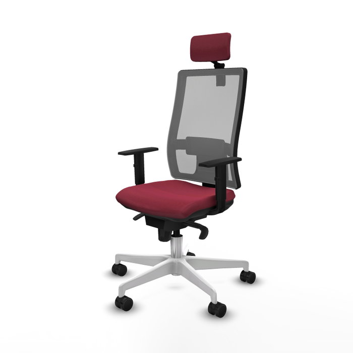 PIQUERAS Y CRESPO Silla de oficina Horna con mecanismo Sincro, Granate y Gris PIQUERAS Y CRESPO Silla de oficina Horna con mecanismo Sincro, Granate y Gris