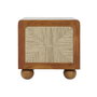 DKD Home Decor Mesita de Noche Acacia y Ratán Trenzado