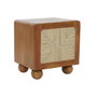 DKD Home Decor Mesita de Noche Acacia y Ratán Trenzado