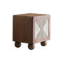 DKD Home Decor Mesita de Noche Acacia y Ratán Trenzado