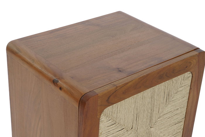 DKD Home Decor Mesita de Noche Item Home Acacia Ratan Marron Oscuro Natural 40 x 50 x 50 cm DKD Home Decor Mesita de Noche Item Home Acacia Ratan Marron Oscuro Natural 40 x 50 x 50 cm