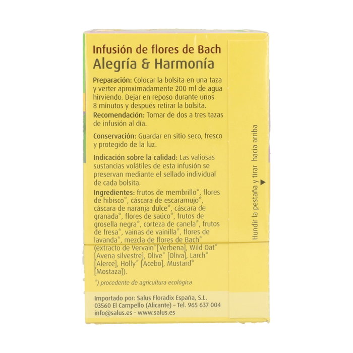 Salus Infusión Flores de Bach Alegría y Armonía 15 bolsitas infusoras