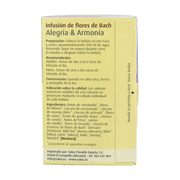 Salus Infusión Flores de Bach Alegría y Armonía 15 bolsitas infusoras