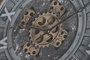 DKD Home Decor Reloj de Pared de Hierro y Cristal Envejecido Negro y Dorado