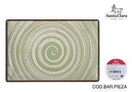 Santa Clara Fuente Rectangular Loop Verde 30x20cm (Pack de 6)