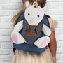 PERLETTI Mochila con Peluche Unicornio Tiara 26x21x8cm