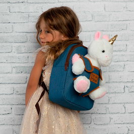 PERLETTI Mochila con Peluche Unicornio Tiara 26x21x8cm