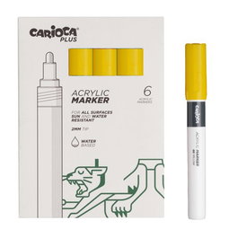 Rotulador Acrilico Carioca Plus Caja De 6 Amarillo