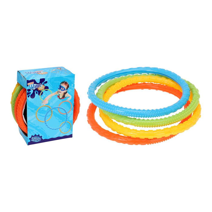 Water Fun Set de 4 Aros de Buceo Colores Diámetro 15cm