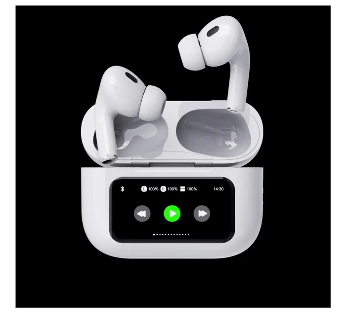 Celly SOUNDLEDWH Auriculares Inalámbricos TWS Bluetooth 5.4 con Pantalla LED Táctil, Cancelación Activa de Ruido (ANC), ENC, USB-C, 4.5h Batería, Color Blanco