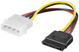 MicroConnect Cable de Alimentación SATA 4 pines a 15 pines 0.2m para Unidades Serial ATA