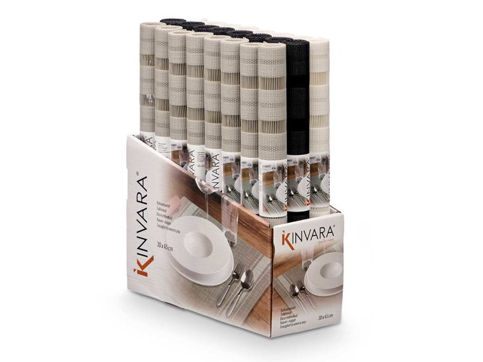 Kinvara Salvamantel 30x45 cm Calado Surtidos Neutros PVC/Poliéster (Set de 48)