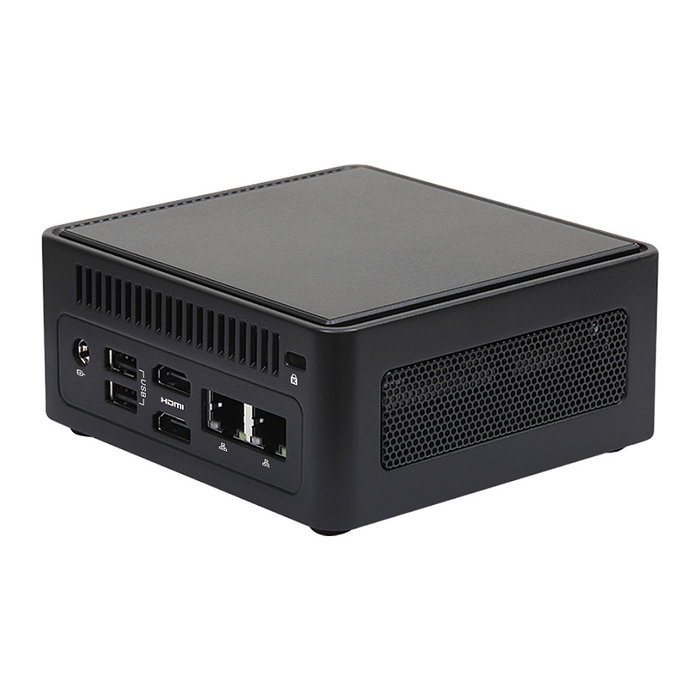 ASRock Barebone NUC BOX-8640U/EU/AI 4X4 Box con Procesador AMD Ryzen 5 8640U, Gráficos Radeon 760M, Mini PC SFF, 2x HDMI 2.1, 2x Ethernet, 2x M.2, Sin RAM/SSD