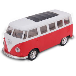 Deqube Volkswagen T1 Bus Camper 1:30 Pullback Coche de Metal D00373 para Colección y Juego