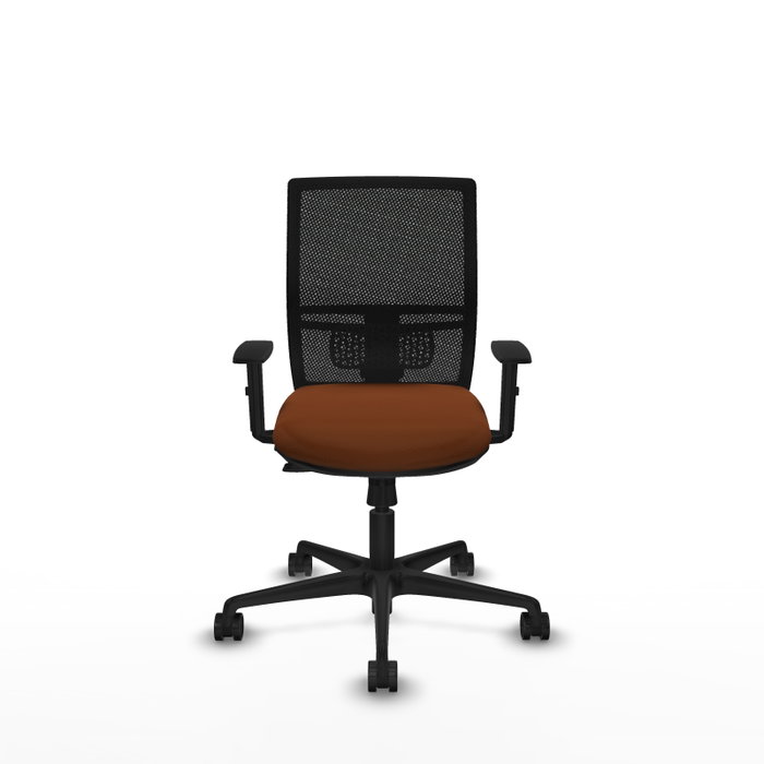 PIQUERAS Y CRESPO Silla de oficina Yunquera con mecanismo Sincro/Traslack, Marrón y Negro