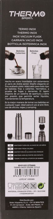 Thermosport Termo Inox 1000Ml Style (6 Unidades)